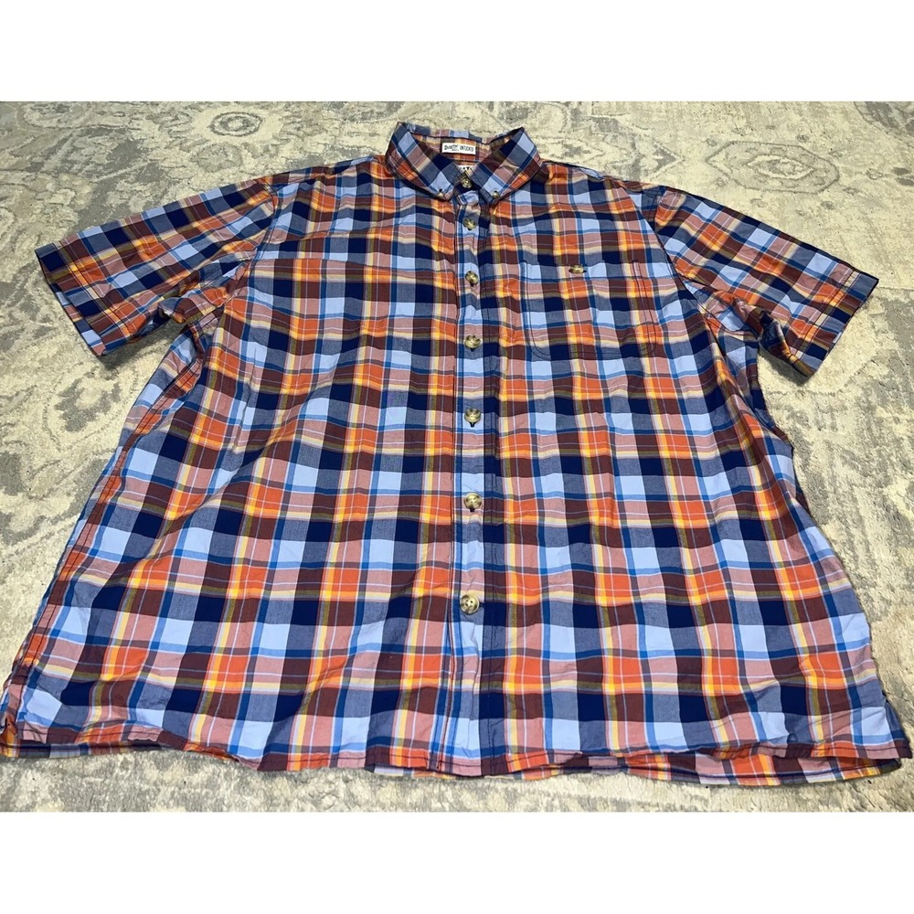 Duluth Trading Co Mens sz large untucked Relaxed‎ Fit Plaid Shirt Button Down